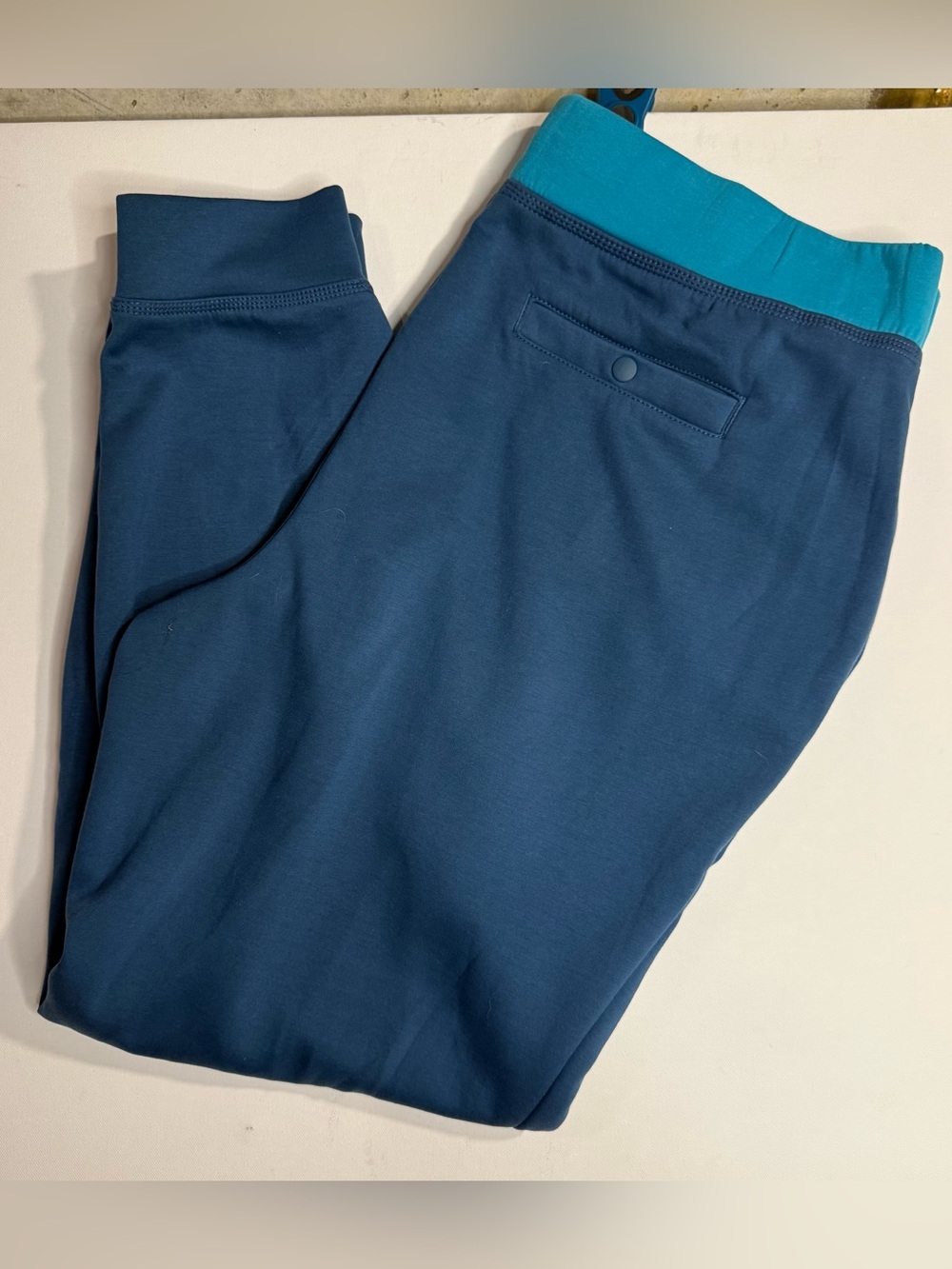 Jaanuu Teal-Waist Navy Jogger Pants